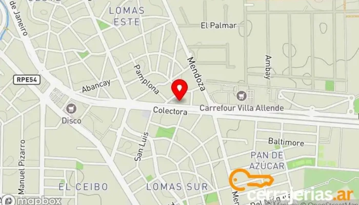 mapa de Mocona Establecimiento de venta de madera en Villa Allende