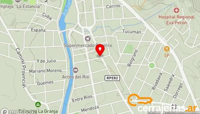 mapa de Moe Moeea Restaurante en Santa Rosa de Calamuchita