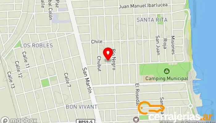 mapa de MONASTERIO ABERTURAS Fábrica en DXD