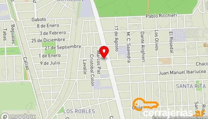 mapa de Monasterio Aberturas Fábrica en Granadero Baigorria