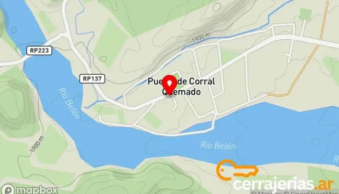 mapa de Municipalidad Puerta de Corral Quemado Oficina de la Administración en Puerta de Corral Quemado