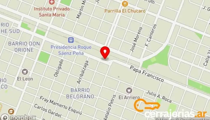 mapa de Museo Ferroviario Museo, Atracción turística en Sáenz Peña