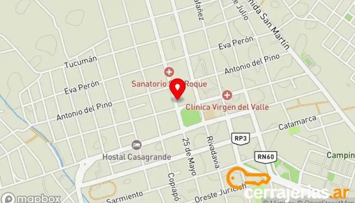 mapa de Museo Tullio Robaudi Museo arqueológico, Atracción turística en Tinogasta