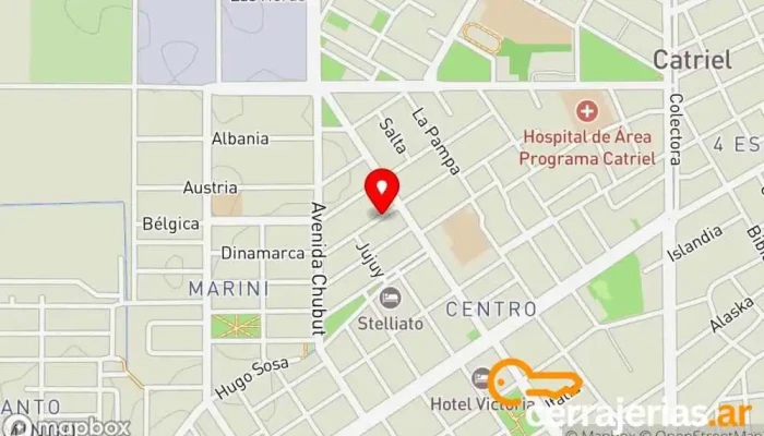 mapa de Nápoles Aberturas Proveedor de materiales de construcción en Catriel