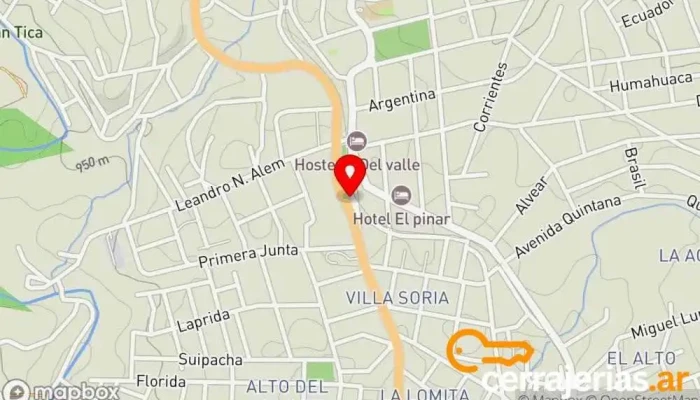 mapa de Oficina de Turismo Huerta Grande Centro de visitantes, Atracción turística en Huerta Grande