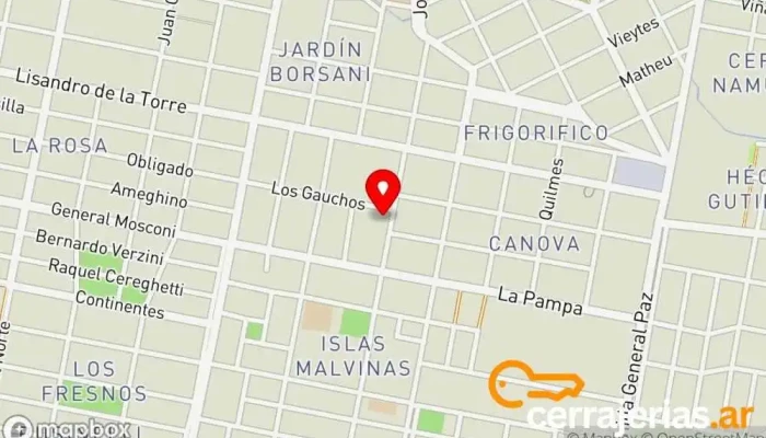 mapa de OP servicios metalúrgicos Ventana de aluminio en Villa Regina