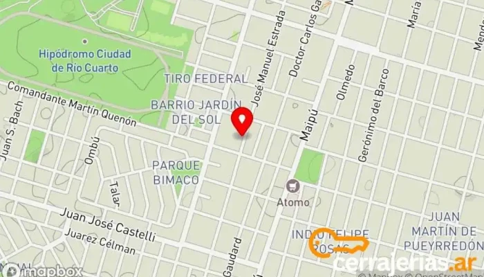 mapa de Parce Carpinteria Empresa de construcción, Carpintero en Río Cuarto