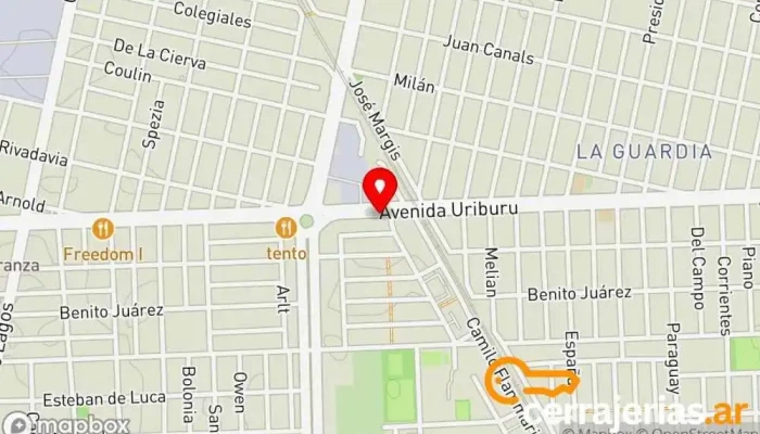 mapa de Perfil Aberturas Fábrica en Rosario