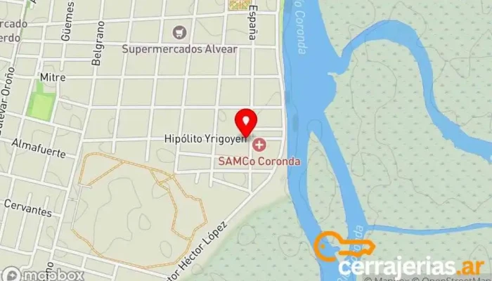 mapa de Pircas Coronda Proveedor de puertas, Piscina en Coronda