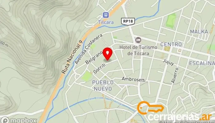 mapa de Posada con los Angeles Hotel en Tilcara