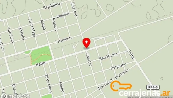 mapa de PRS ABERTURAS Fábrica de puertas en Elortondo