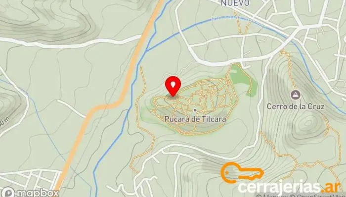 mapa de Pucará de Tilcara Lugar histórico, Atracción turística en Tilcara