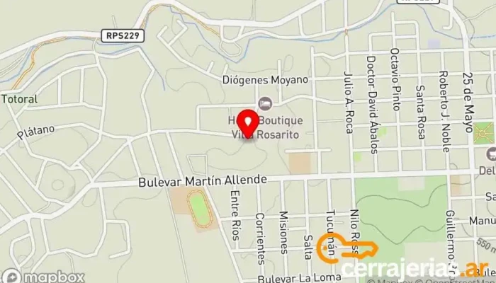 mapa de Puerta Colorada, Allende Martinez  en Villa del Totoral