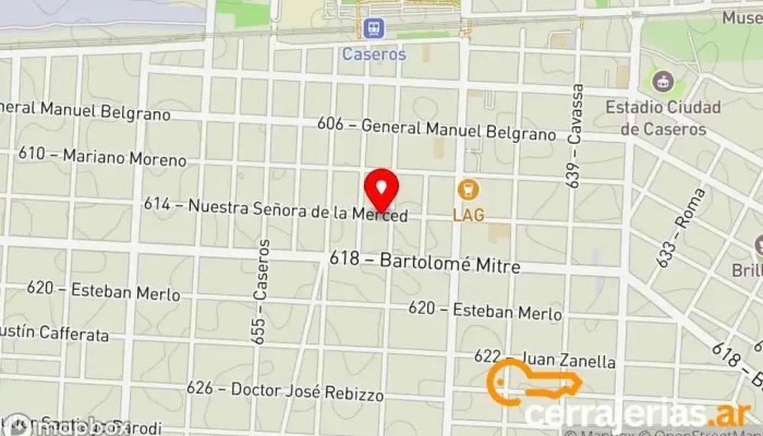 mapa de PUERTACERO Fábrica de puertas en Caseros