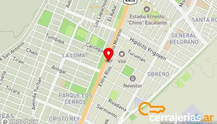 mapa de PUERTAS & ASOC. Comercio en Libertador Gral San Martín