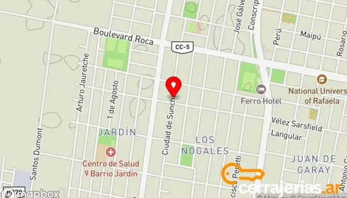 mapa de Puertas Placas Abriata Fábrica de puertas en Rafaela