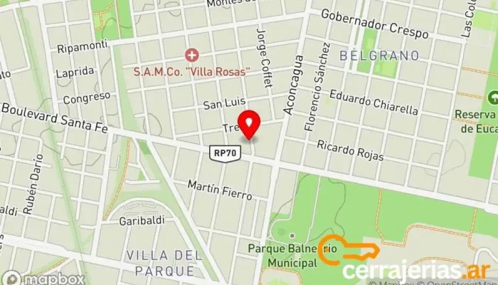mapa de Rafaela Aberturas Tienda de artículos para el hogar en Rafaela