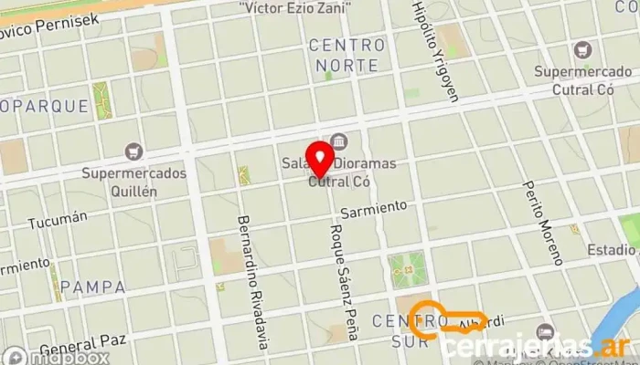 mapa de RAMÍREZ CERRAJERIA Cerrajero, Servicio de duplicación de llaves en Cutral Co