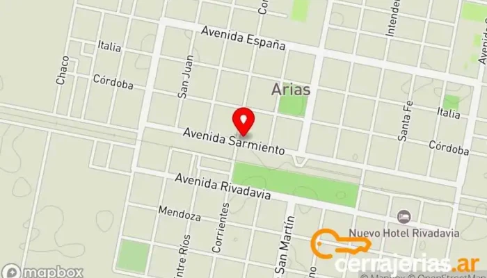 mapa de Rap Herrajes y Cerrajeria Cerrajero en Arias