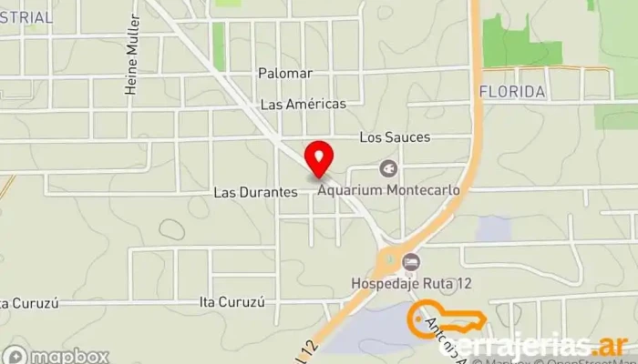 mapa de RS Aberturas de Aluminio Tienda de cristales en Montecarlo