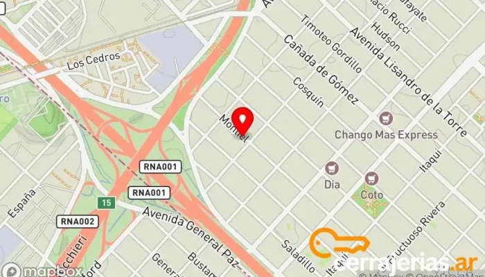 mapa de Rubén Servicio de duplicación de llaves, Cerrajero en HFC