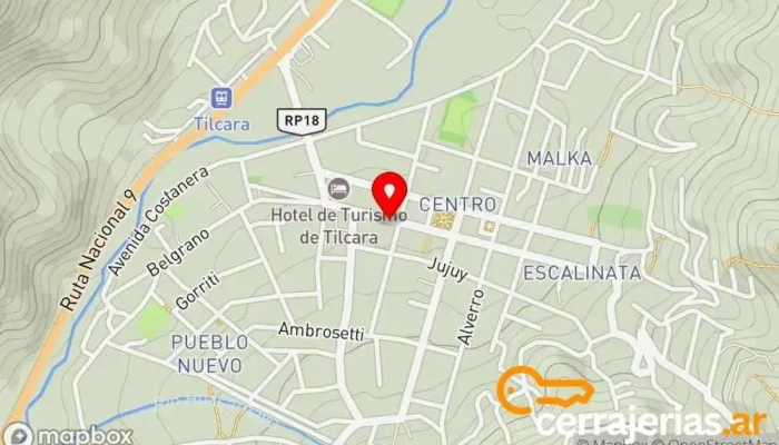 mapa de Runa Tour Agencia de viajes en Tilcara