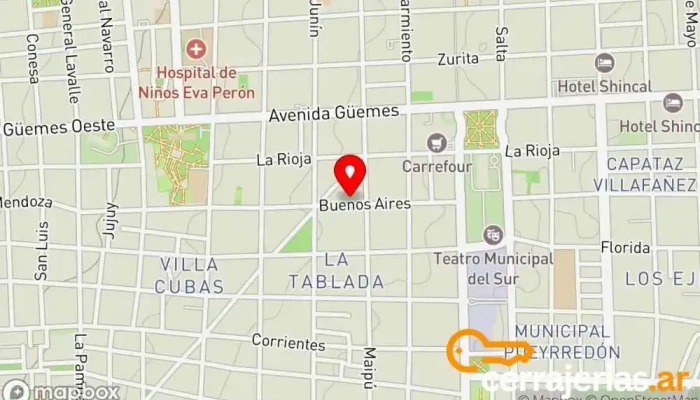 mapa de Salas Velatorias Virgen del Valle de Julio Segura Oficinas de empresa en San Fernando del Valle de Catamarca