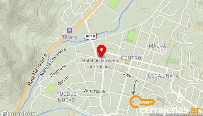 mapa de Secretaria de Turismo Tilcara Centro de información turística en Tilcara