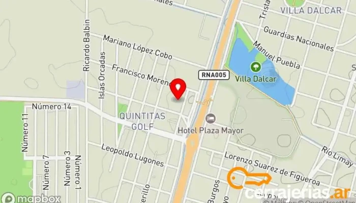 mapa de Sergio Tarditi portones automáticos Fábrica de puertas en Río Cuarto