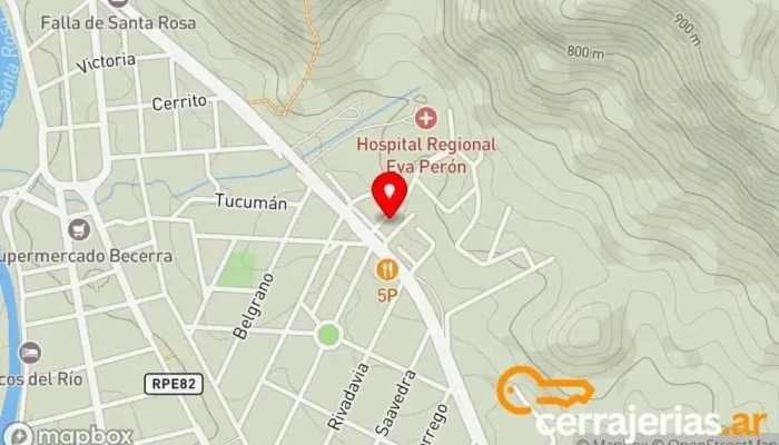 mapa de Servicios para el Hogar Herrero, Electricista, Contratista de albañilería en Santa Rosa de Calamuchita