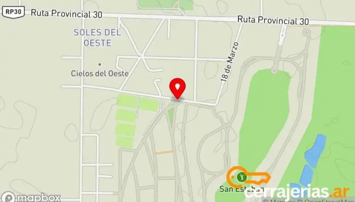 mapa de Soles del Oeste Asociación de residentes, Alojamiento en Río Cuarto