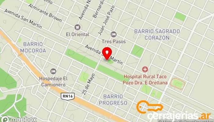 mapa de Taco Pozo  en Taco Pozo