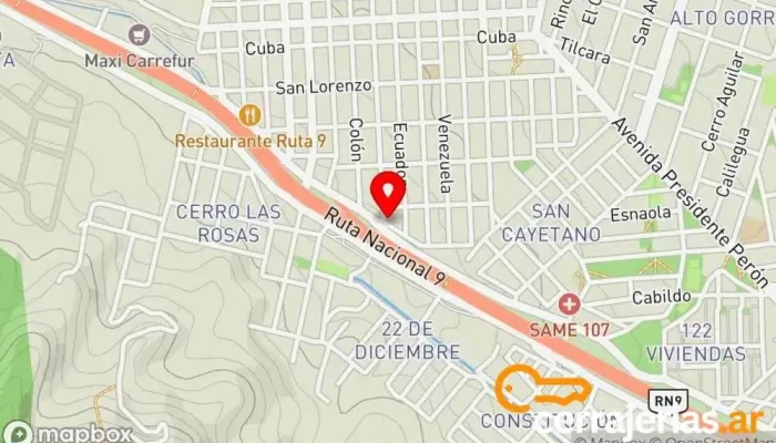 mapa de Templo puerta al cielo Iglesia en San Salvador de Jujuy