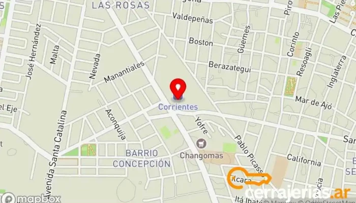 mapa de Terminal de Omnibus Corrientes Servicio de transporte en Corrientes