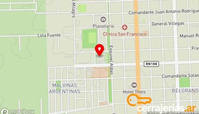 mapa de Terminal de omnibus de Malargüe Servicio de transporte en Malargüe