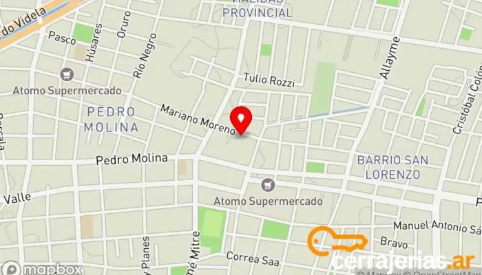 mapa de Tf Cerrajeria Cerrajero en Belgrano