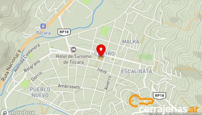 mapa de Tilcara  en Tilcara