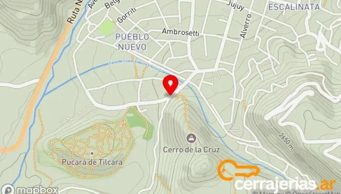 mapa de Tinku Cabañas en Tilcara Casa rural, Alojamiento de autoservicio en Tilcara
