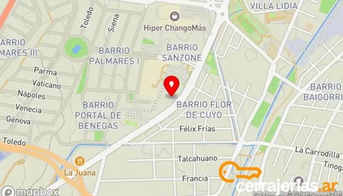 mapa de Torrent The Market Supermercado, Quesería, Tienda de jamones en Godoy Cruz