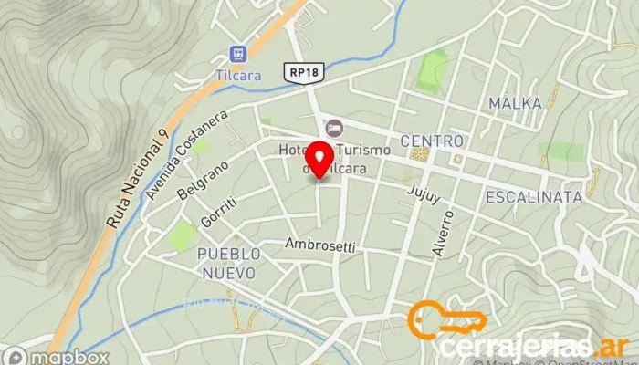 mapa de Tulmas Hotel Hotel en Tilcara