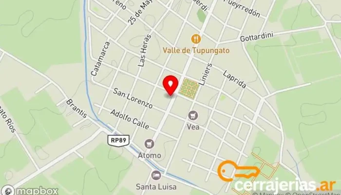 mapa de TUPUNGATO MUEBLES Fábrica de muebles en Tupungato
