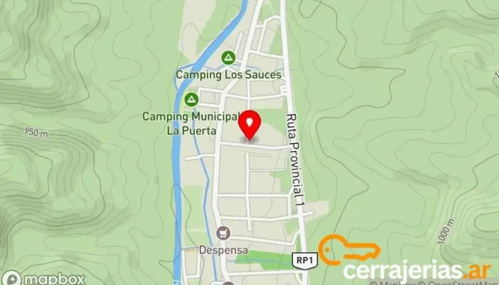 mapa de Turismo y Cultural Zona de senderismo en La Puerta