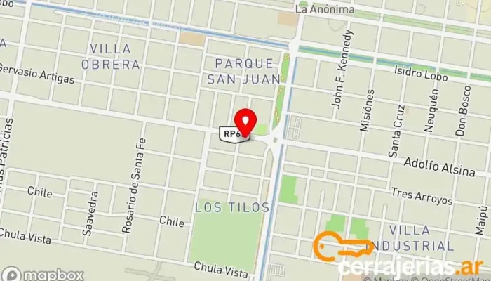 mapa de TyC Aberturas Proveedor de materiales de construcción en Gral. Roca