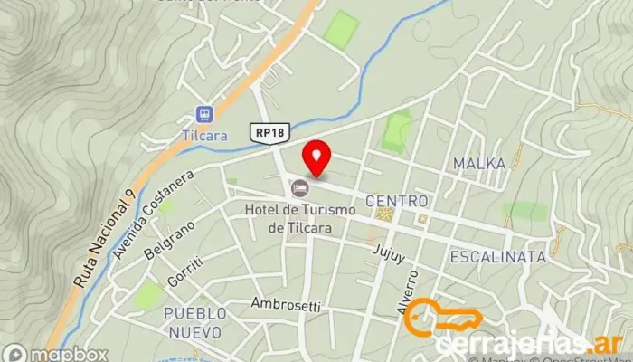 mapa de Uwa - Wasi Hotel en Tilcara