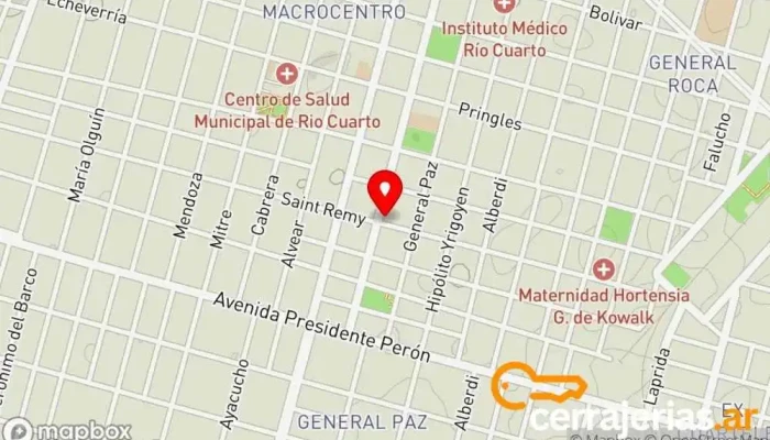 mapa de VCP Autopartes Tienda de repuestos para automóviles, Taller de chapa y pintura, Lock Store en Río Cuarto
