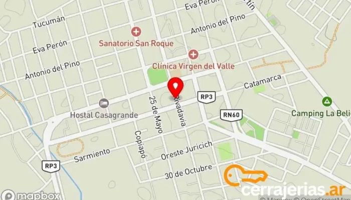 mapa de Vidrios Ana Tienda de cristales y espejos en Tinogasta