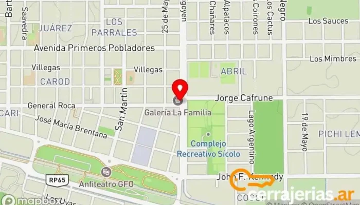 mapa de Vidrios Macar Tienda de cristales en Gral. Fernandez Oro