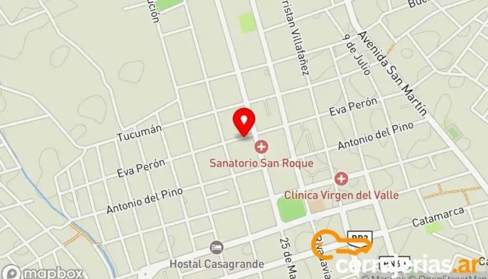 mapa de Vidrios Trejo Tienda de cristales y espejos en Tinogasta