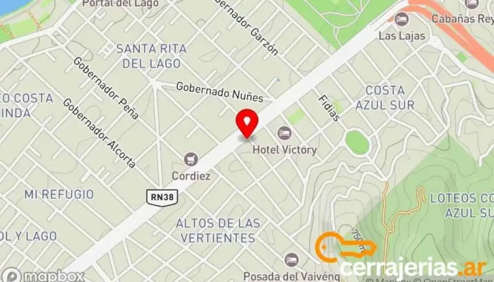 mapa de vittal Servicio de emergencias, Servicio de ambulancias en Villa Carlos Paz