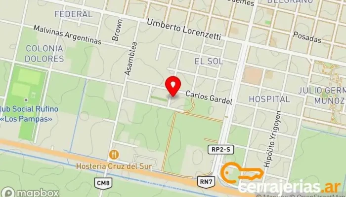 mapa de WARD Cerramientos Tienda de cortinas en Rufino